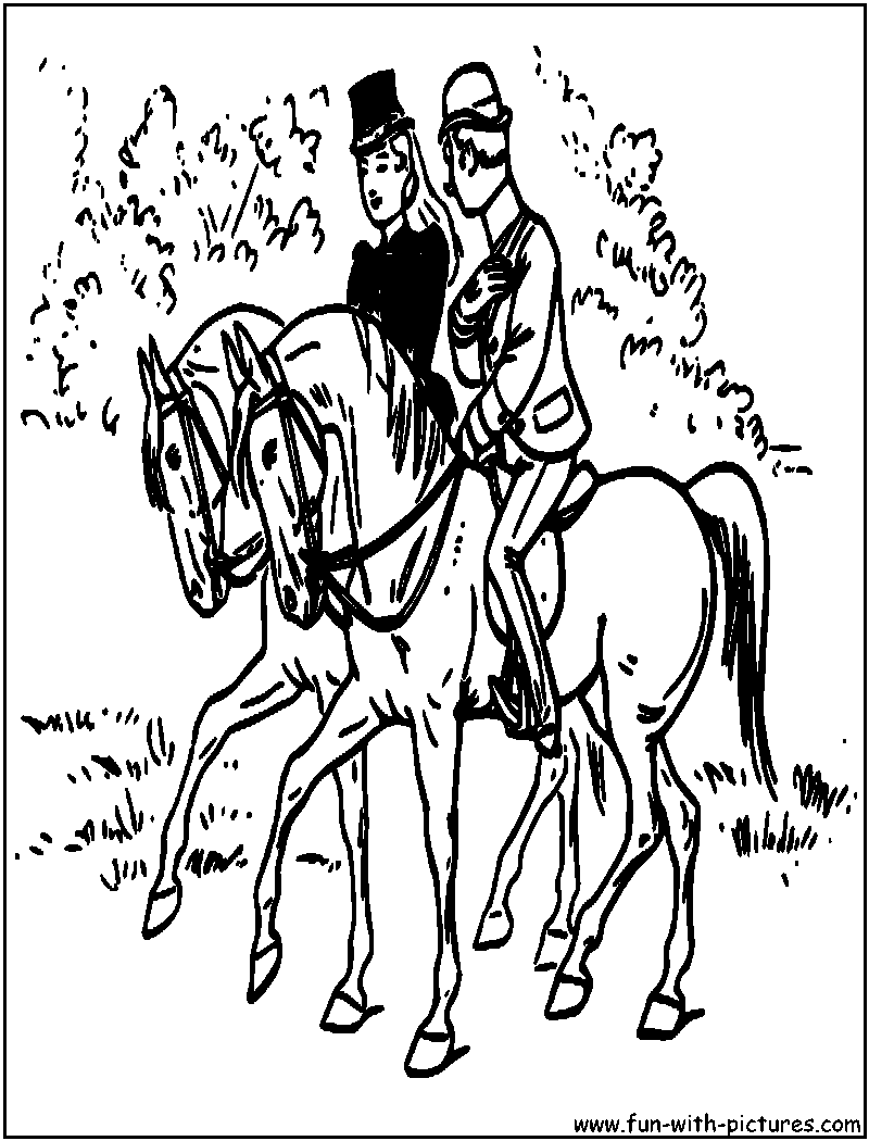 Riding Couple Coloring Page 