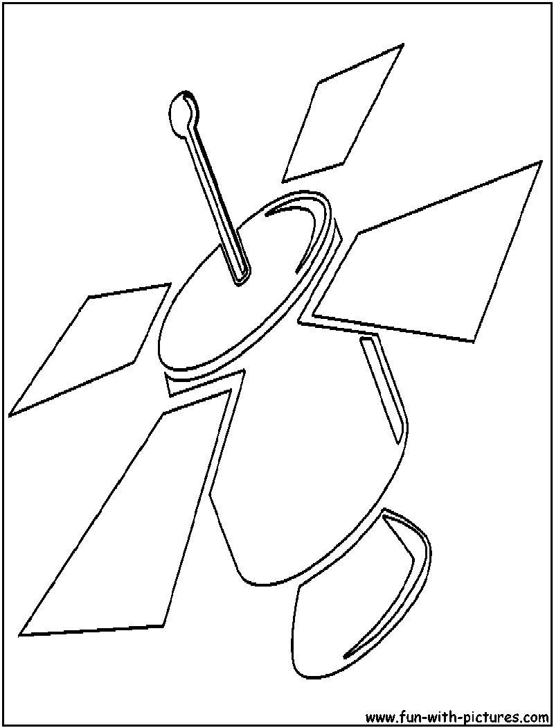Satellite Cutout Coloring Page 