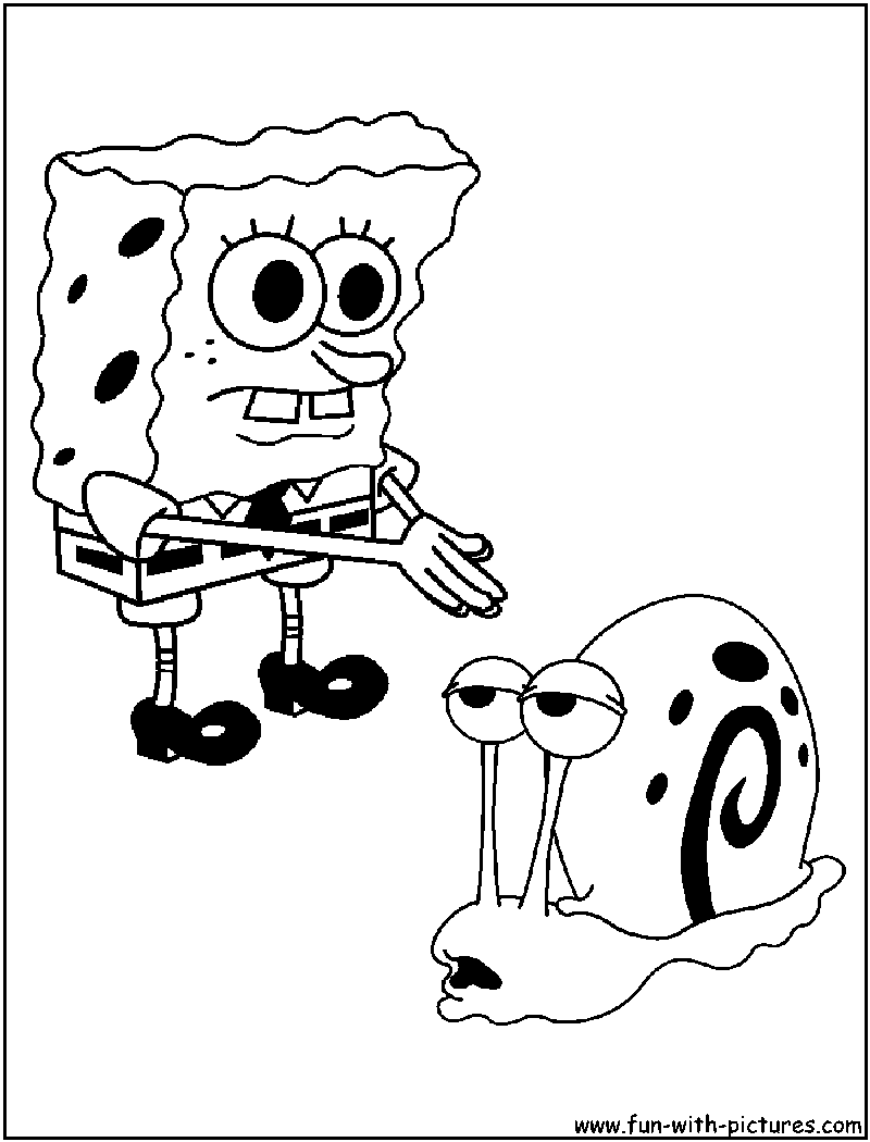 Spongebob Gary Coloring Page 