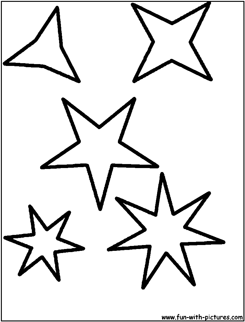 Star Shapes Coloring Page 