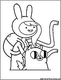Adventuretime With Fiona And Cake Coloring Page 