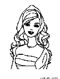 Barbie Face Coloring Page 