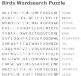 birds wordsearch puzzle