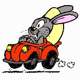 Bunny Car Easter eCard