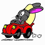 bunnycar1- picture of easter bunny