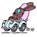 bunnycar2- picture of easter bunny