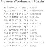 flowers wordsearch puzzle