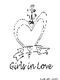 Girls In Love Coloring Page 