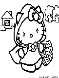 Hellokitty Spring Coloring Page 