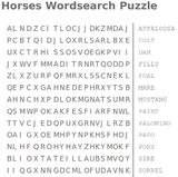 horses wordsearch puzzle