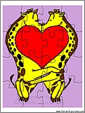 printable giraffe heart jigsaw