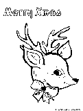 Reindeer Face Christmas Coloring Page 