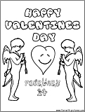 Valentine Angels Coloring Page 