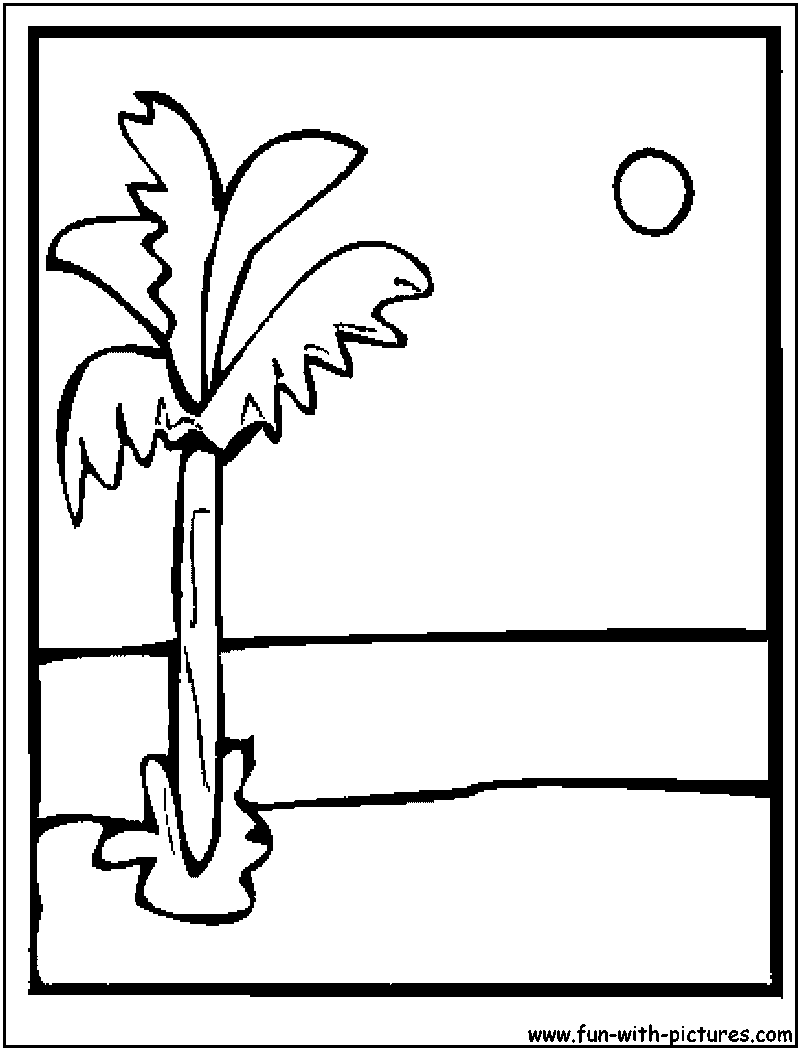 Tropicalbeach Coloring Page 