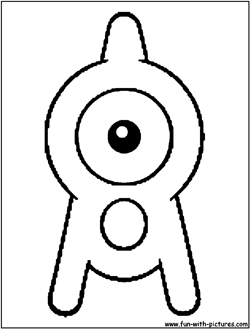 Unown A Coloring Page 