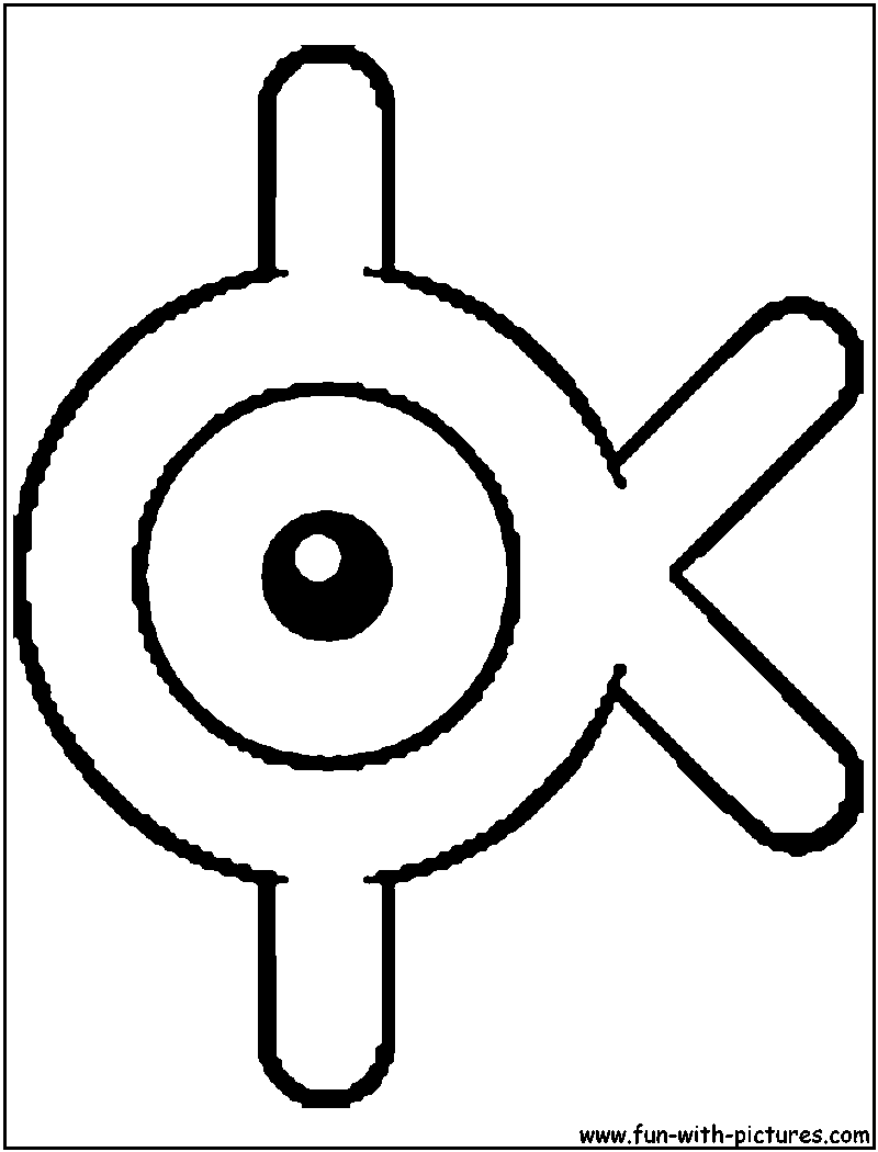 Unown K Coloring Page 