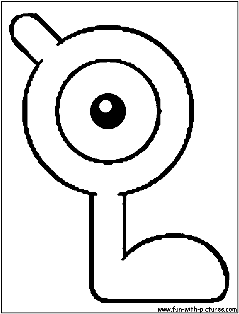 Unown L Coloring Page 
