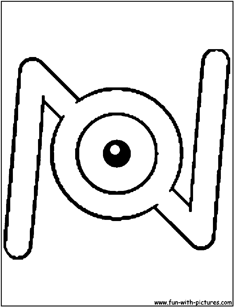 Unown N Coloring Page 