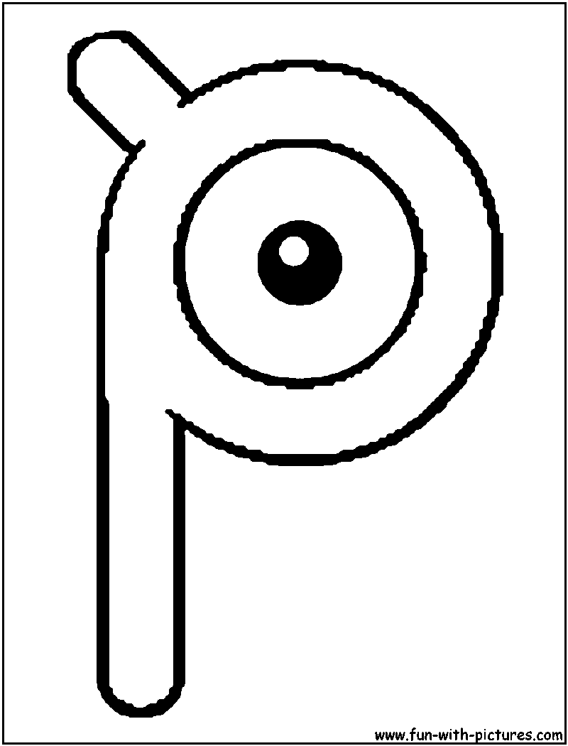Unown P Coloring Page 