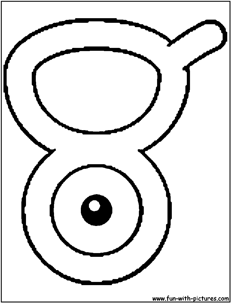 Unown V Coloring Page 