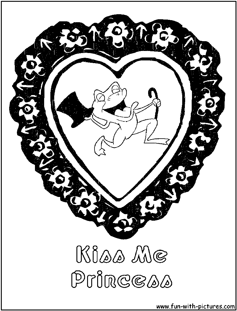 Valentine Frog Coloring Page 