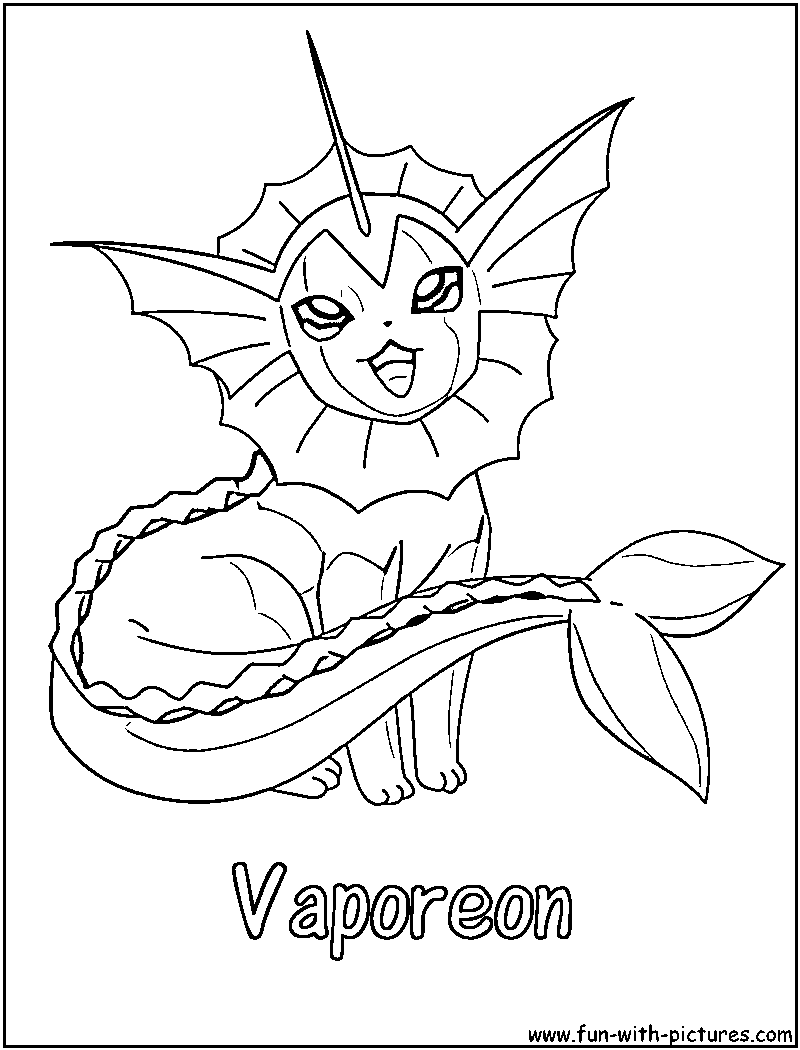 Vaporeon Coloring Page 