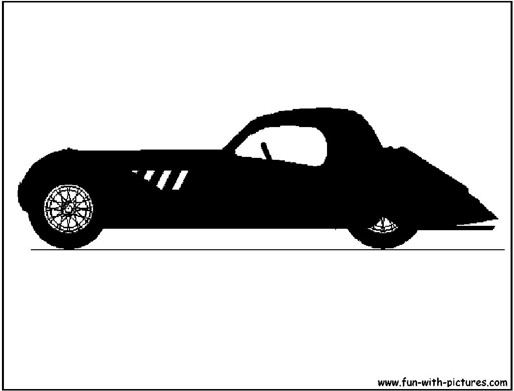 Vintage Bugatti Car Silhouette
