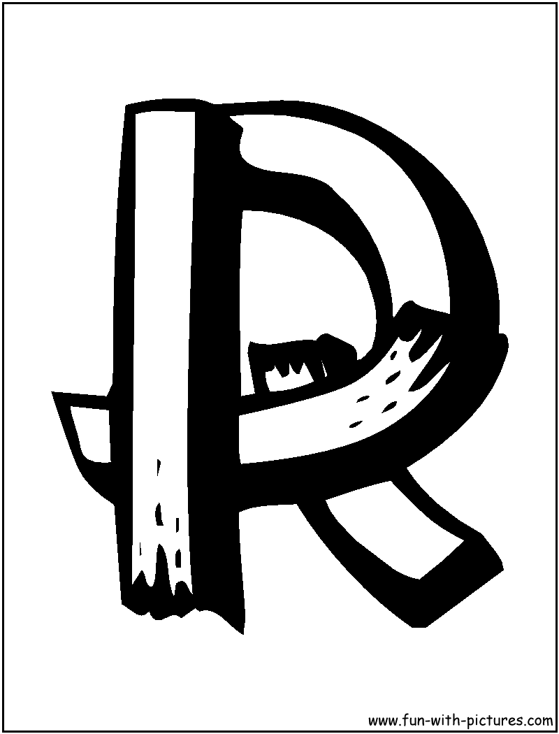 Alphabets R Coloring Page 