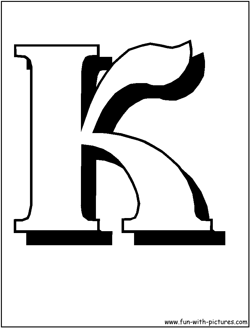 Blockletters K Coloring Page 