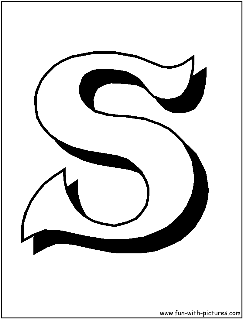 Blockletters S Coloring Page