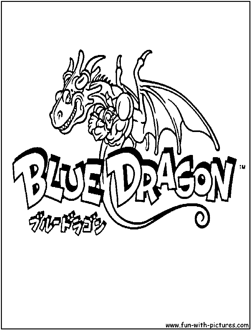 Blue Dragon Logo Coloring Page 