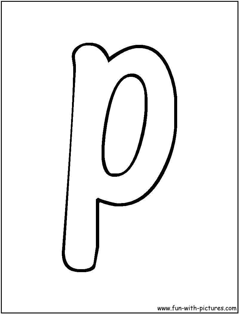 Bubble Letter P Coloring Page 