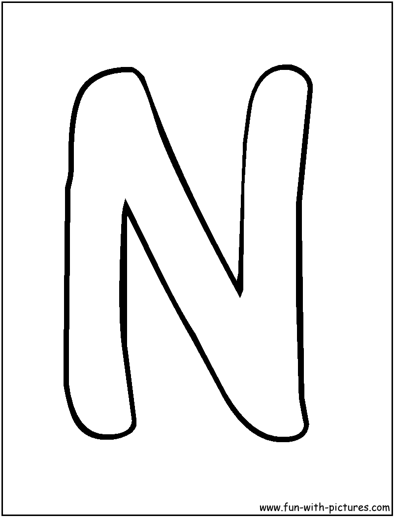 Bubble Letters N Coloring Page