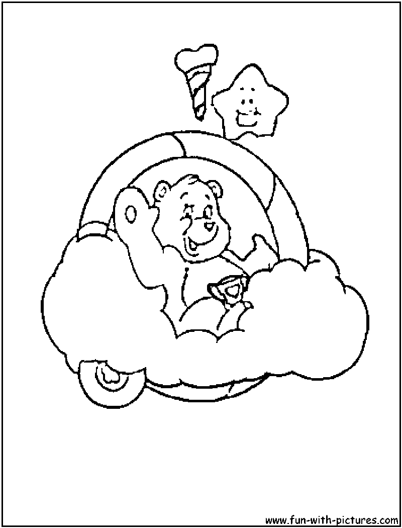 Carebear Valentines Coloring Page 
