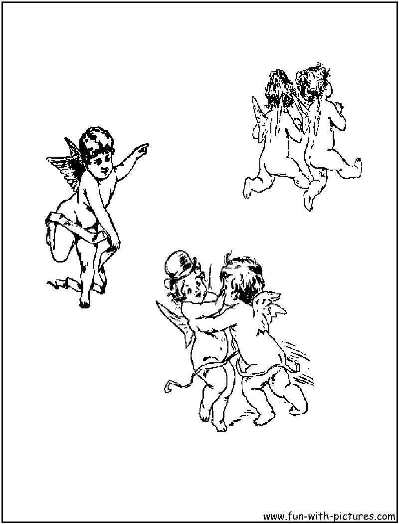 Cherubs Playing Coloring Page 