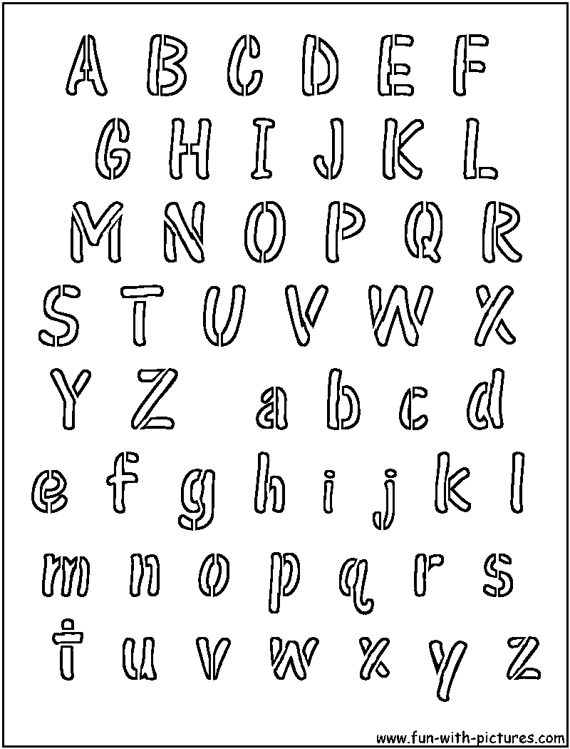 Colorfont Alphabet Coloring Stencil 