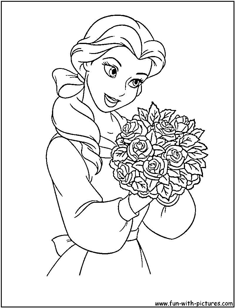 princess belle coloring pages
