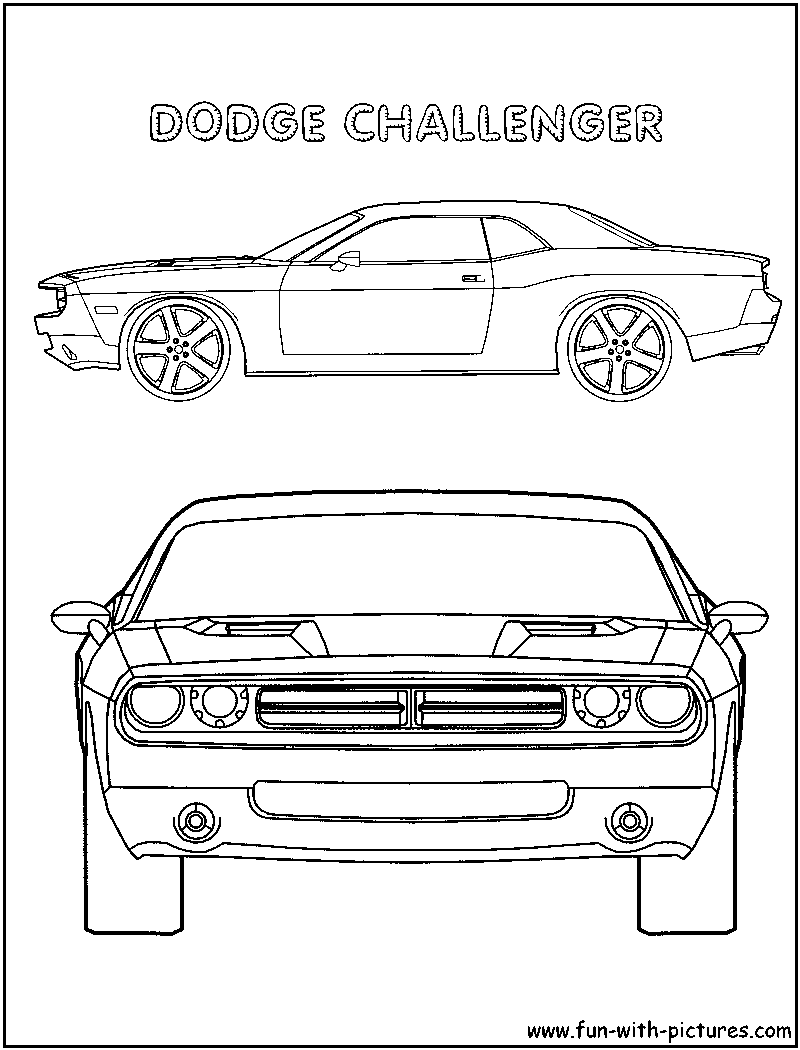 Dodge Challenger Coloring Page.