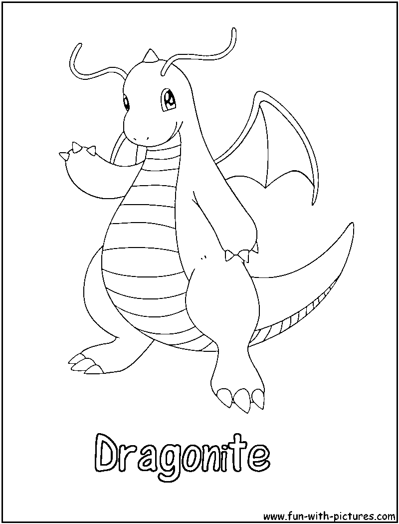 Dragonite Coloring Page 