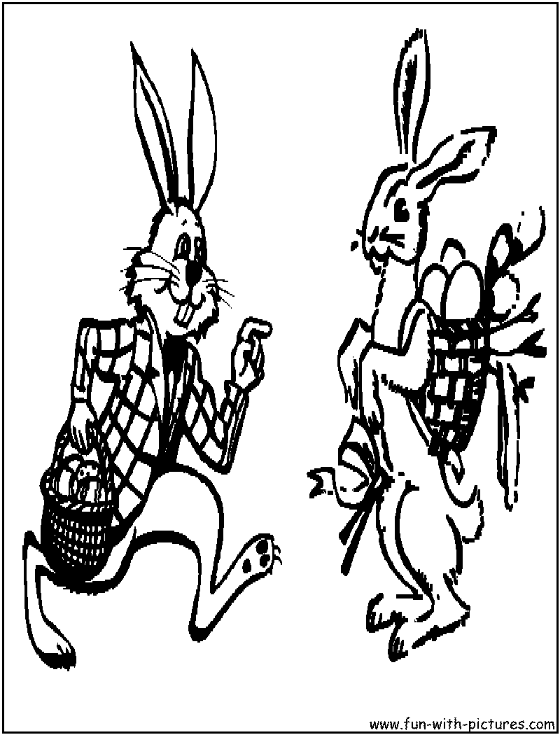 Easter Bunnies Coloring Page2 