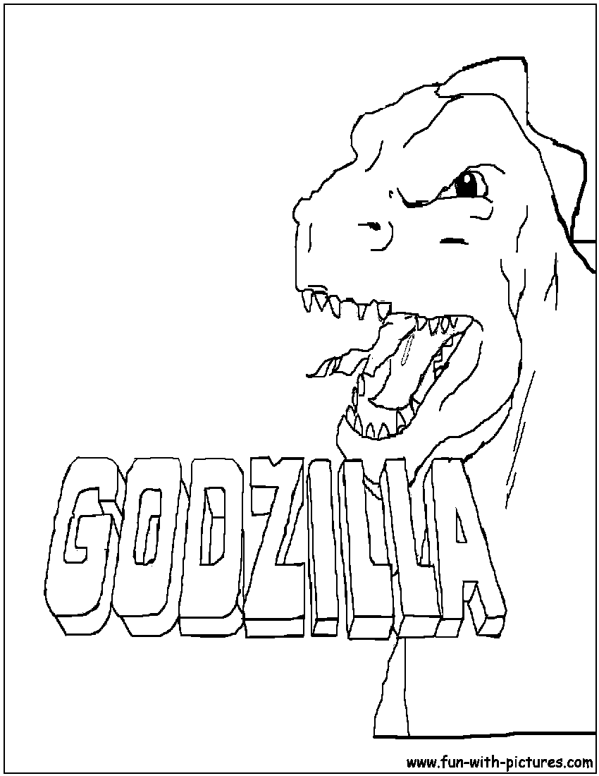 Godzilla Face Coloring Page 