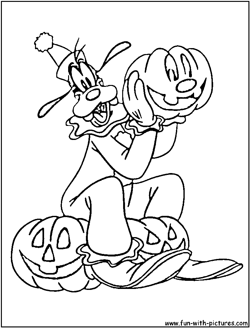 Halloween Goofy Coloring Page