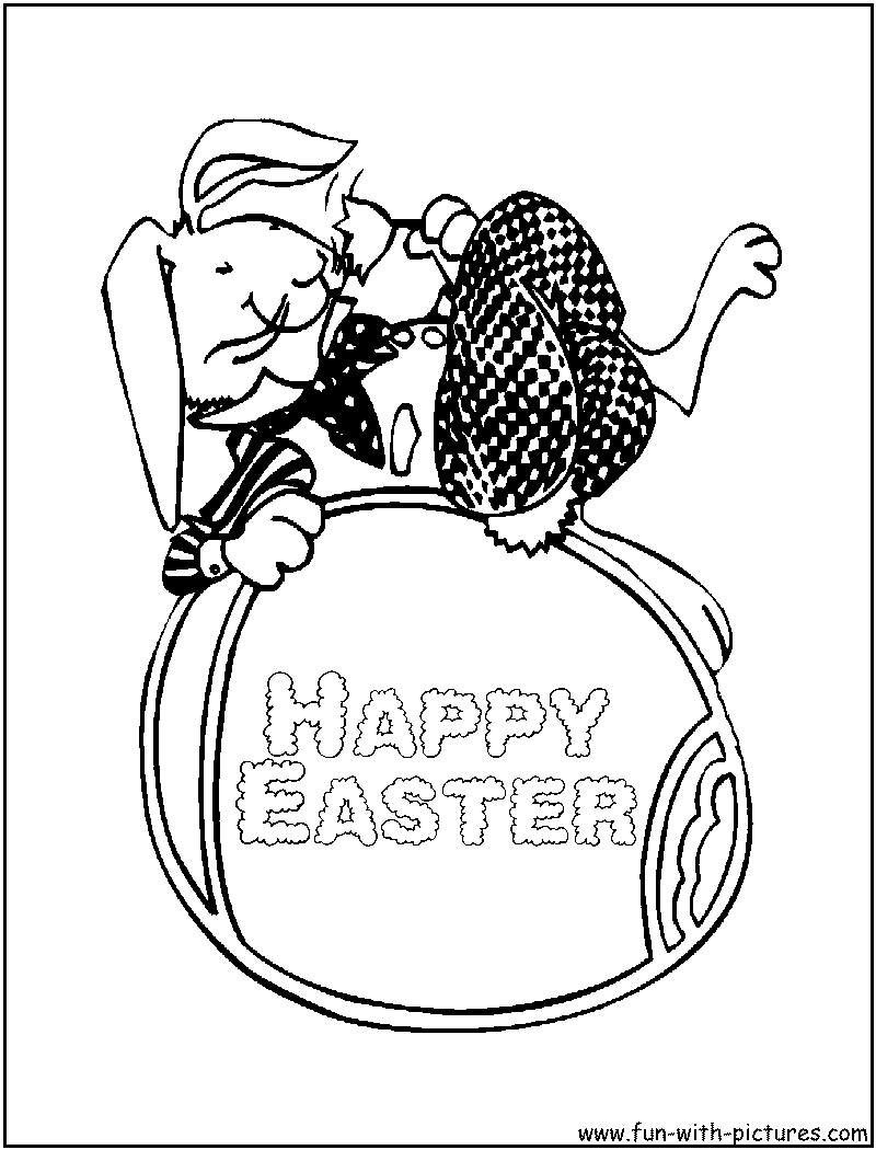 Happy Easter Coloring Page 
