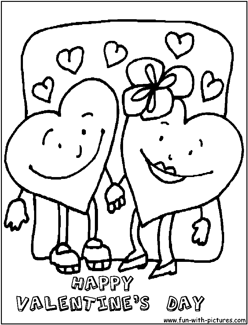 Happy Valentine Day Coloring Page 