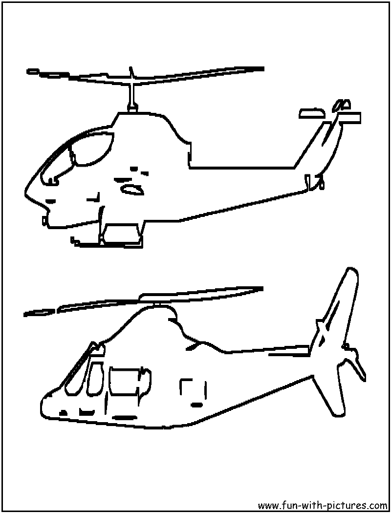 Helicopters Coloring Page 
