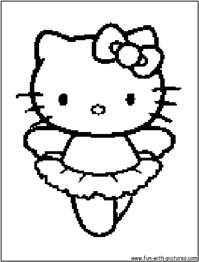 Ballerina Kitty Coloring Page Coloring Pages