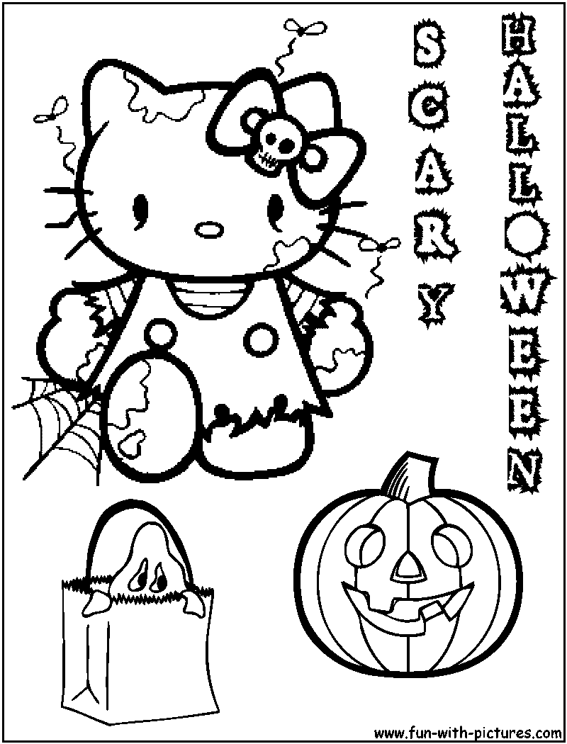 hello kitty cat coloring pages