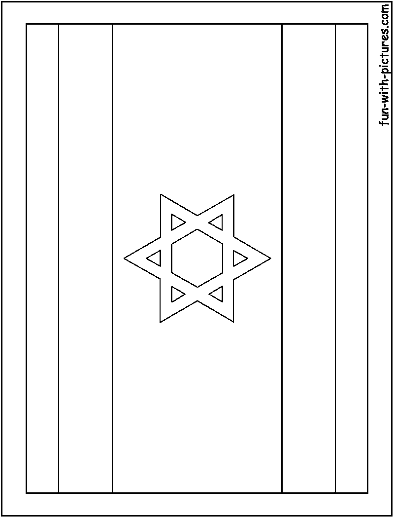 Israel Flag Coloring Page.