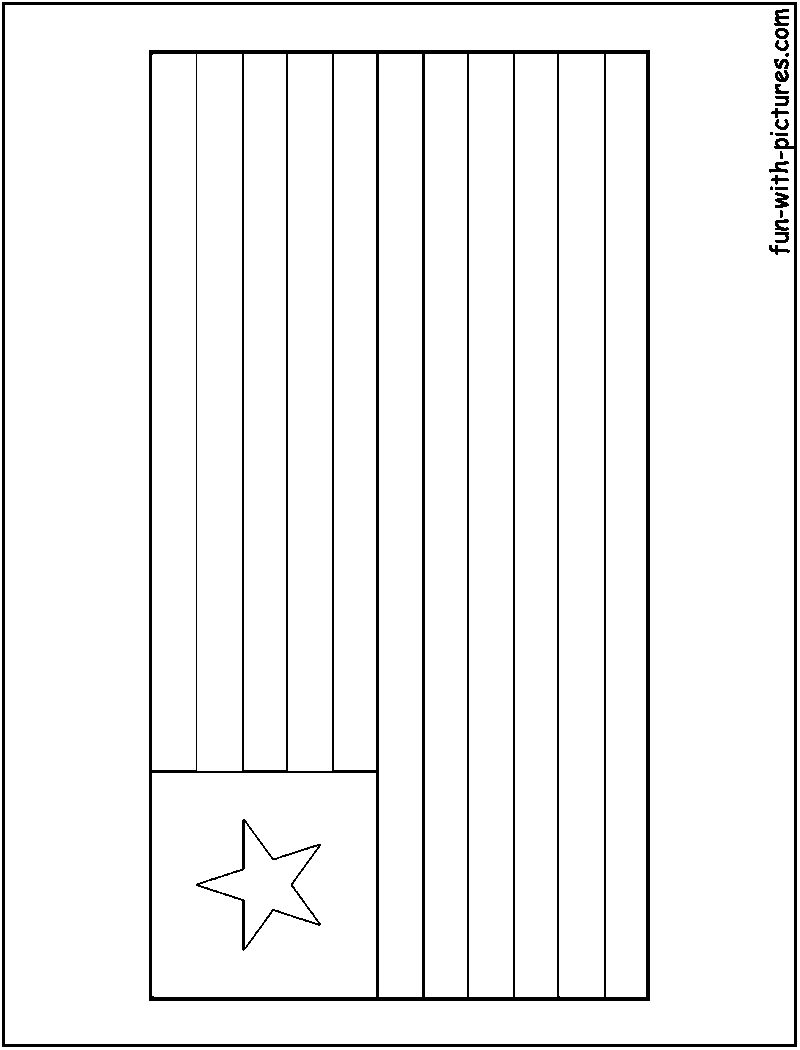 Liberia Flag  Coloring Page