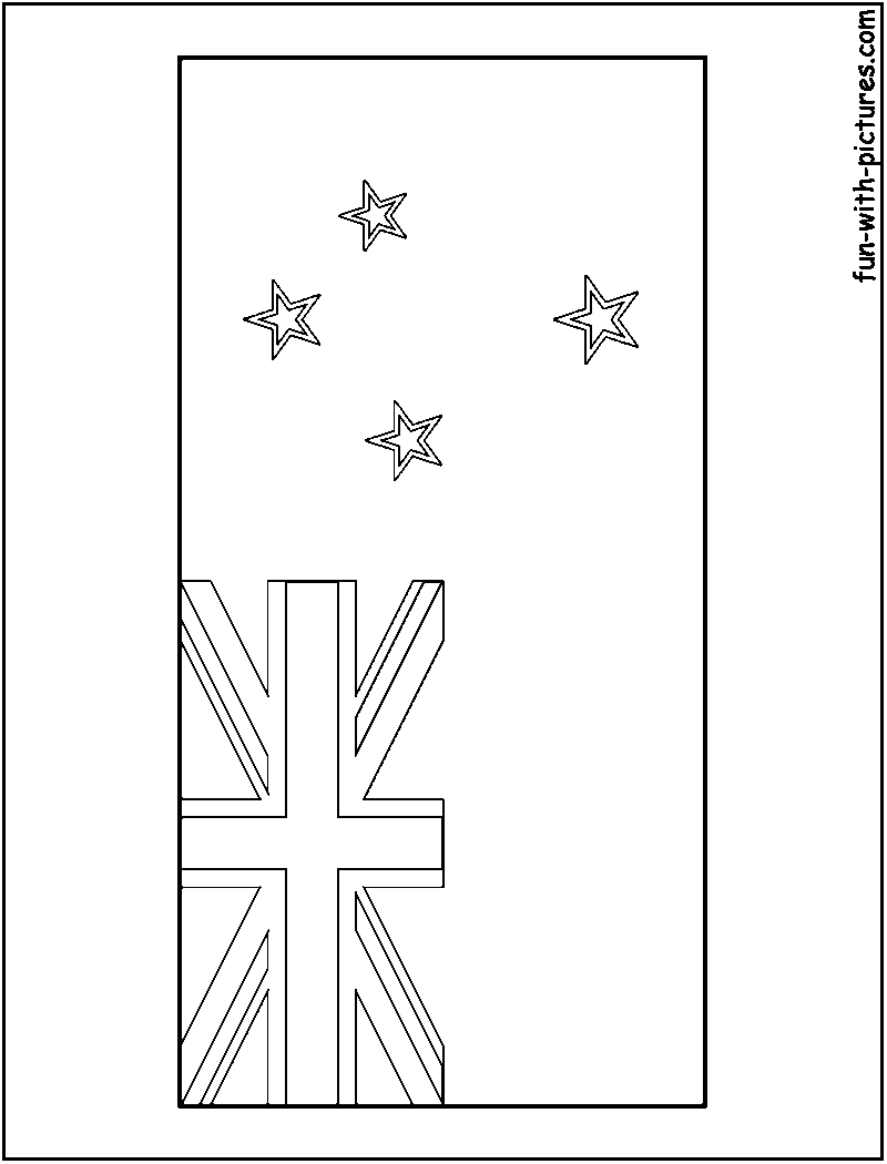 New Zealand Flag  Coloring Page